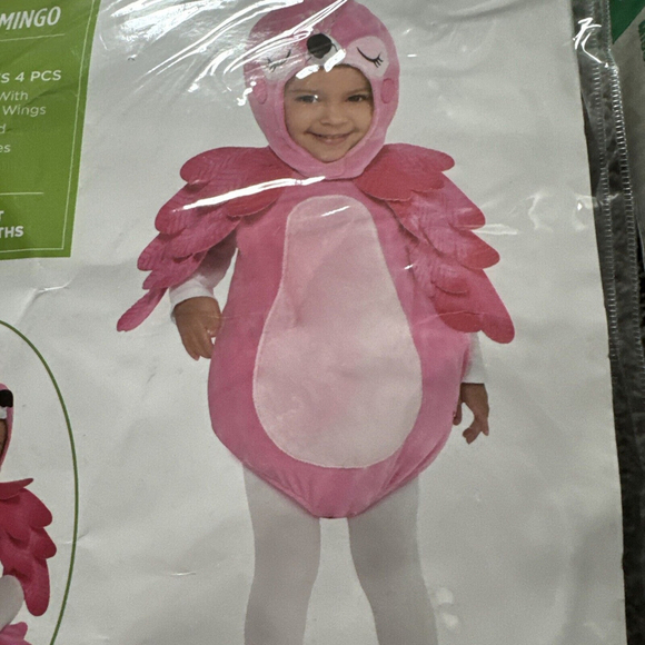 Flamingo Pink Bird Tropical Animal Fancy Dress Up Halloween Baby Child Costume - Picture 4 of 5